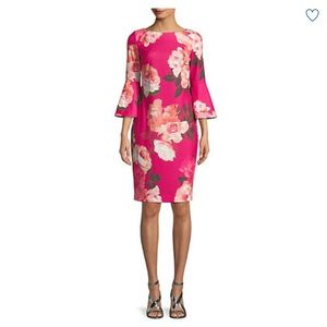 Calvin Klein floral bell sleeve dress NWT